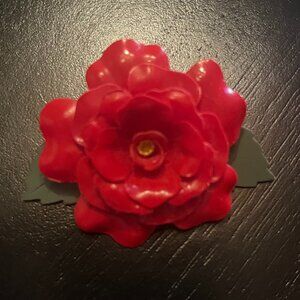 Vintage Celluloid Brooch Red Flower Brooch Carnation